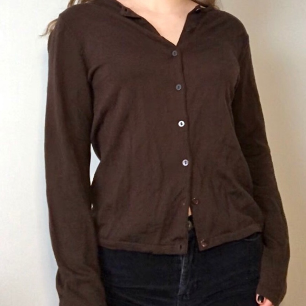 brown cardigan